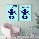 Ready to Hang Baby Room and Papa Small Canvas Prints