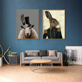 HD Printed Lady Owl, General Rabbit and Lady Sheep Canvas Printings