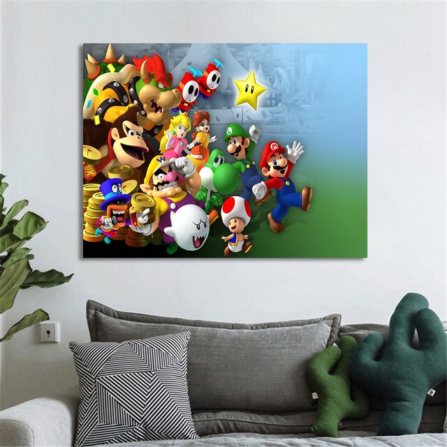 Ready to Hang HD Game Mario Large Framed Art