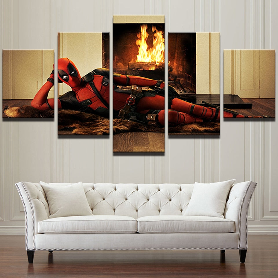 HD-Printed-Deadpool-5-piece-canvas-art
