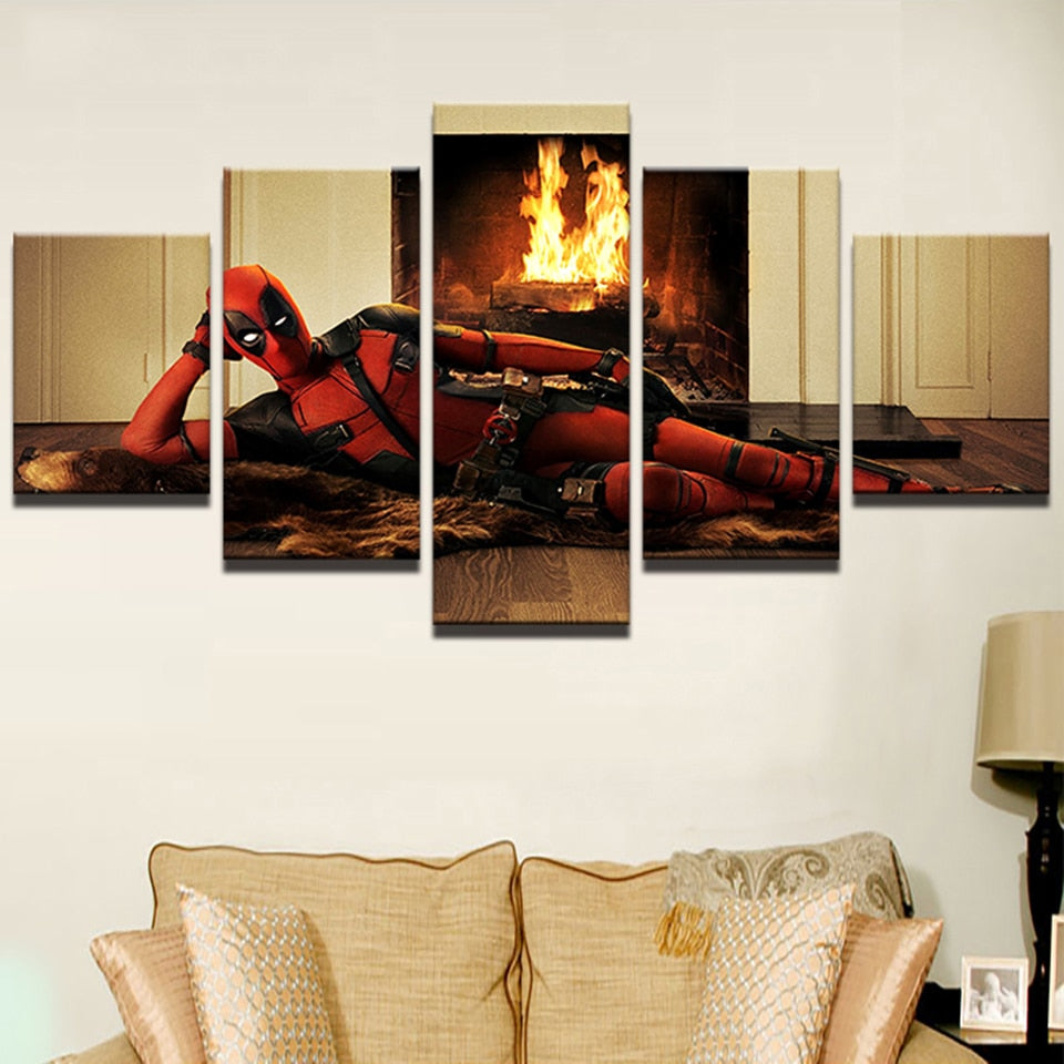HD-Printed-Deadpool-5-piece-canvas-art