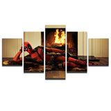 HD Printed Deadpool 5 piece canvas art