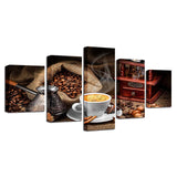 Coffee Artistic 5 Piece Canvas Paintings