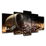 Fragrant Coffee Beans HD Printed Multi Panel Canvas Wall Art