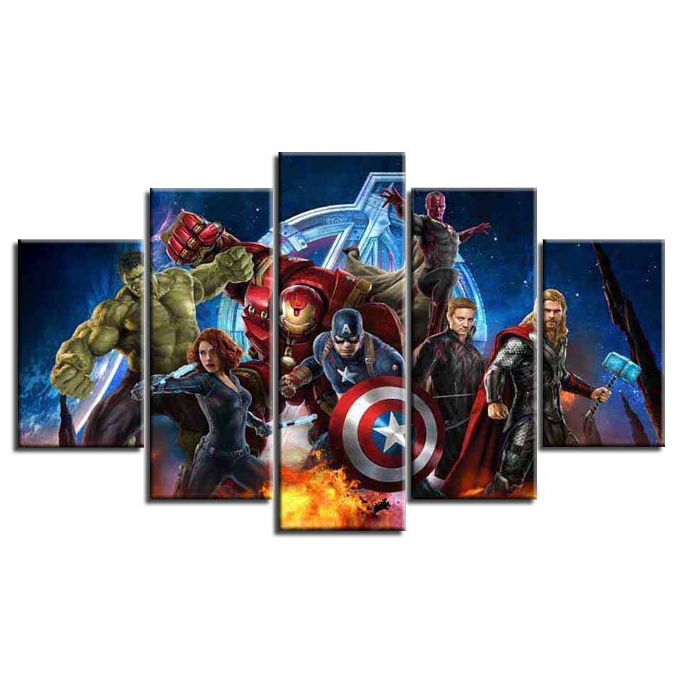 The-Avengers-HD-Printed-5-Piece-Canvas-Wall-Art-Set