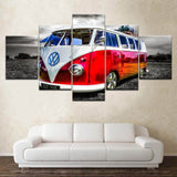 HD-Prints-5-Pieces-Retro-Bus-Cool-Canvas-Paintings