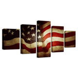 American Flag 5 Piece Canvas Art